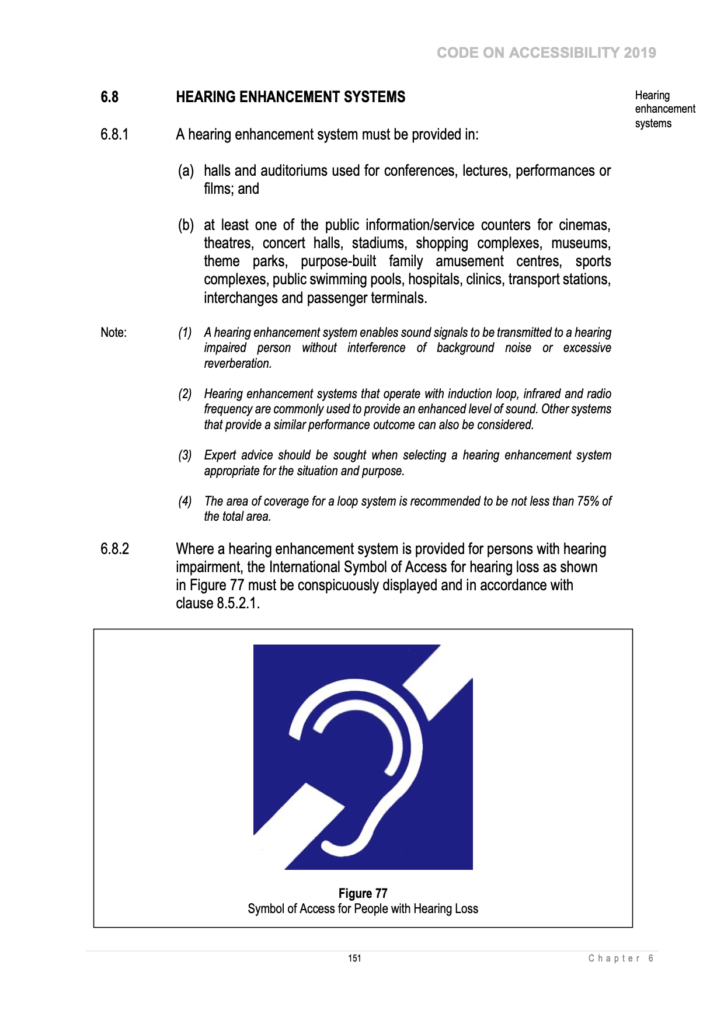 Hearing Enhancement Systems BCA Code of Accessibility Guidelines